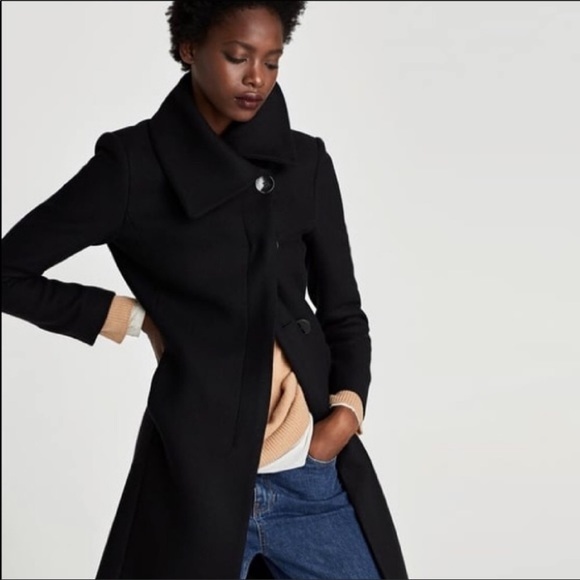 wrap collar jacket zara